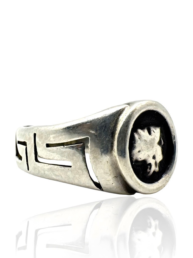 ::925 SILVER RING °SIZE 54 SIGNET RING °TESTED° HALLMARK SYMBOL VINTAGE 5.14g