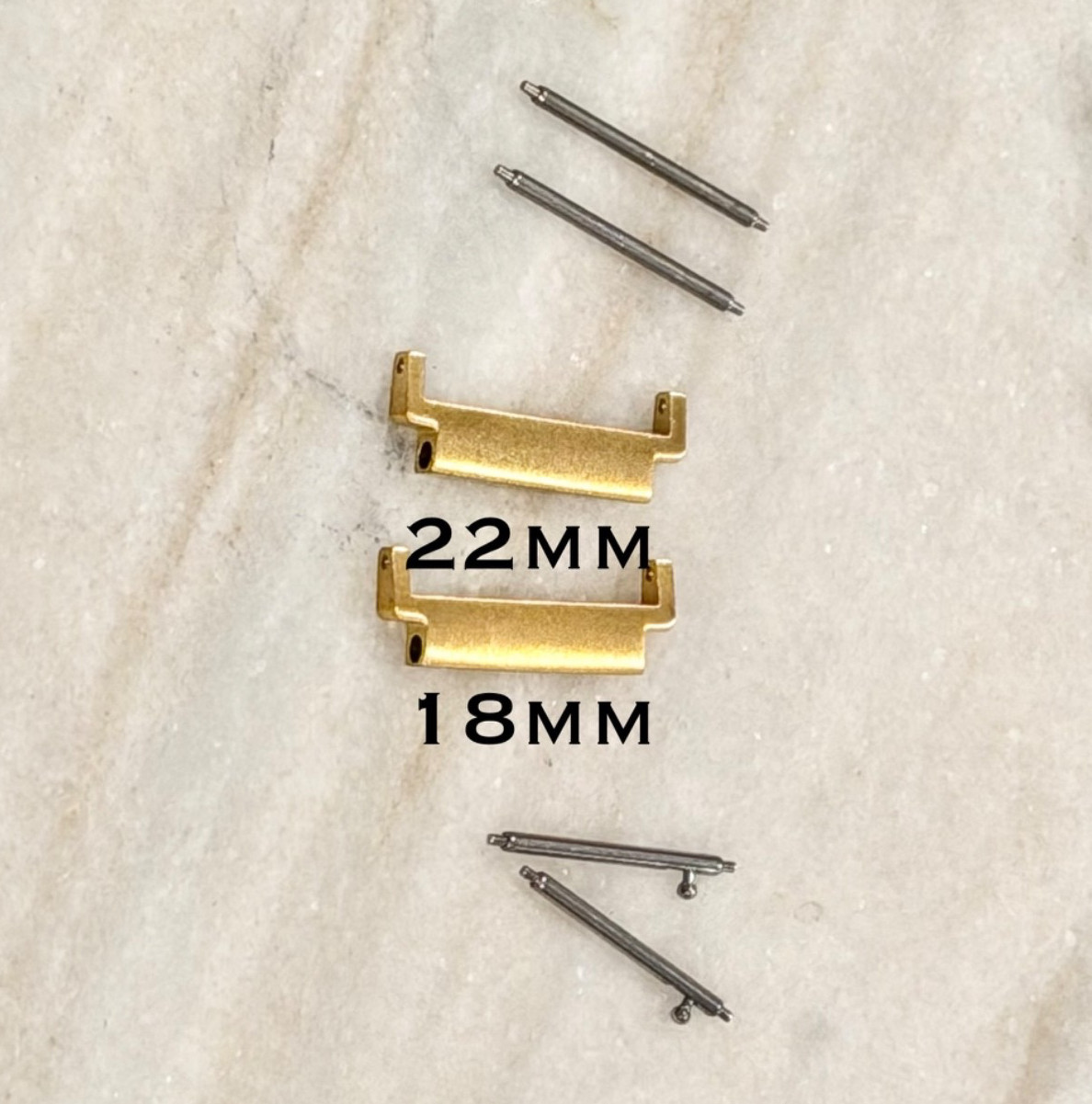 18mm to 22mm Watch Strap Adapter – Gold Lug Converters for Casio AE-1200WH