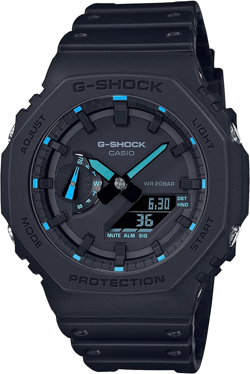 G-Shock GA2100-1A2 Neon Accent Watch Blue, Blue,Japan