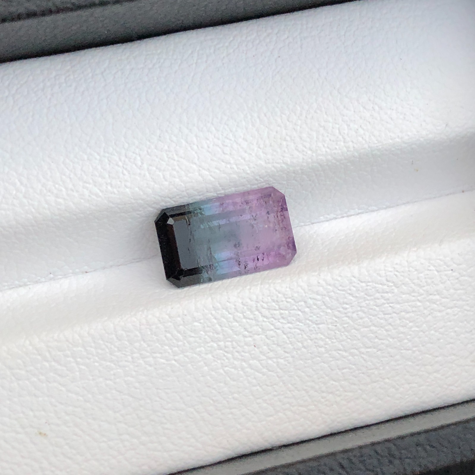 2.95 Carat Natural Loose Tri Tourmaline Emerald Cut Gemstone | Unheated