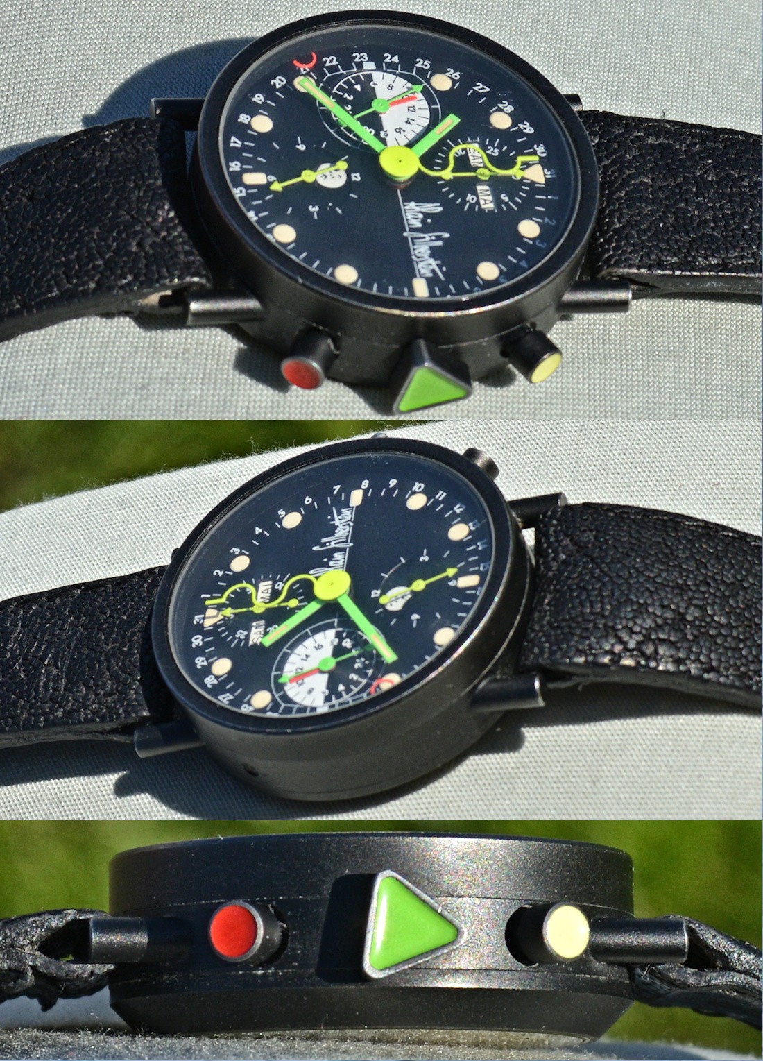 Very Rare Alain Silberstein Krono 1 Black PVD Steel Limited Edition Bauhaus