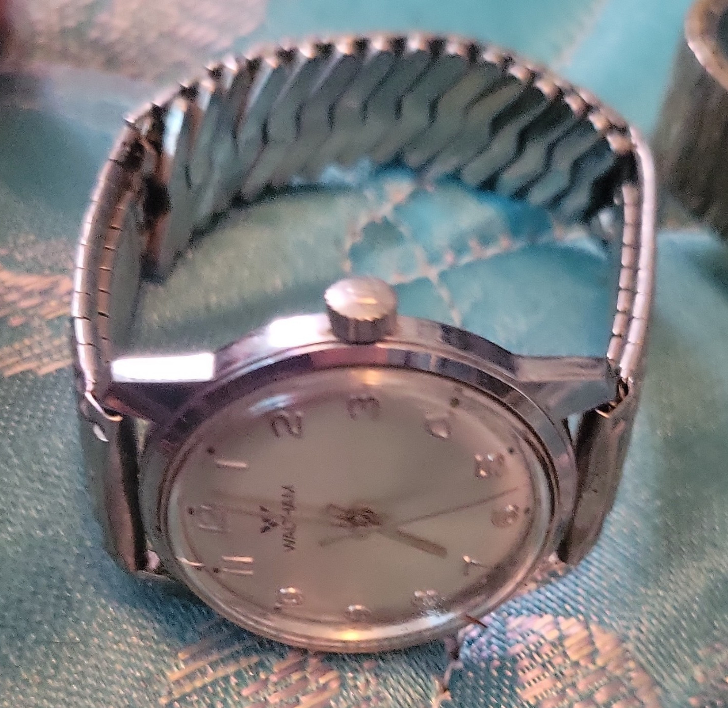 Waltham Vintage Womens Mechanical 20mm Silver Dial Arabic Stretch Band Watch