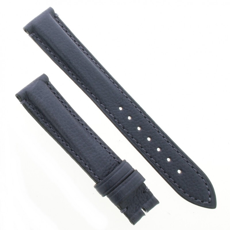Cinturino Pelle Vitello Volanato Cucito a Mano Grigio Blu opaco 18/16 mm bombatu