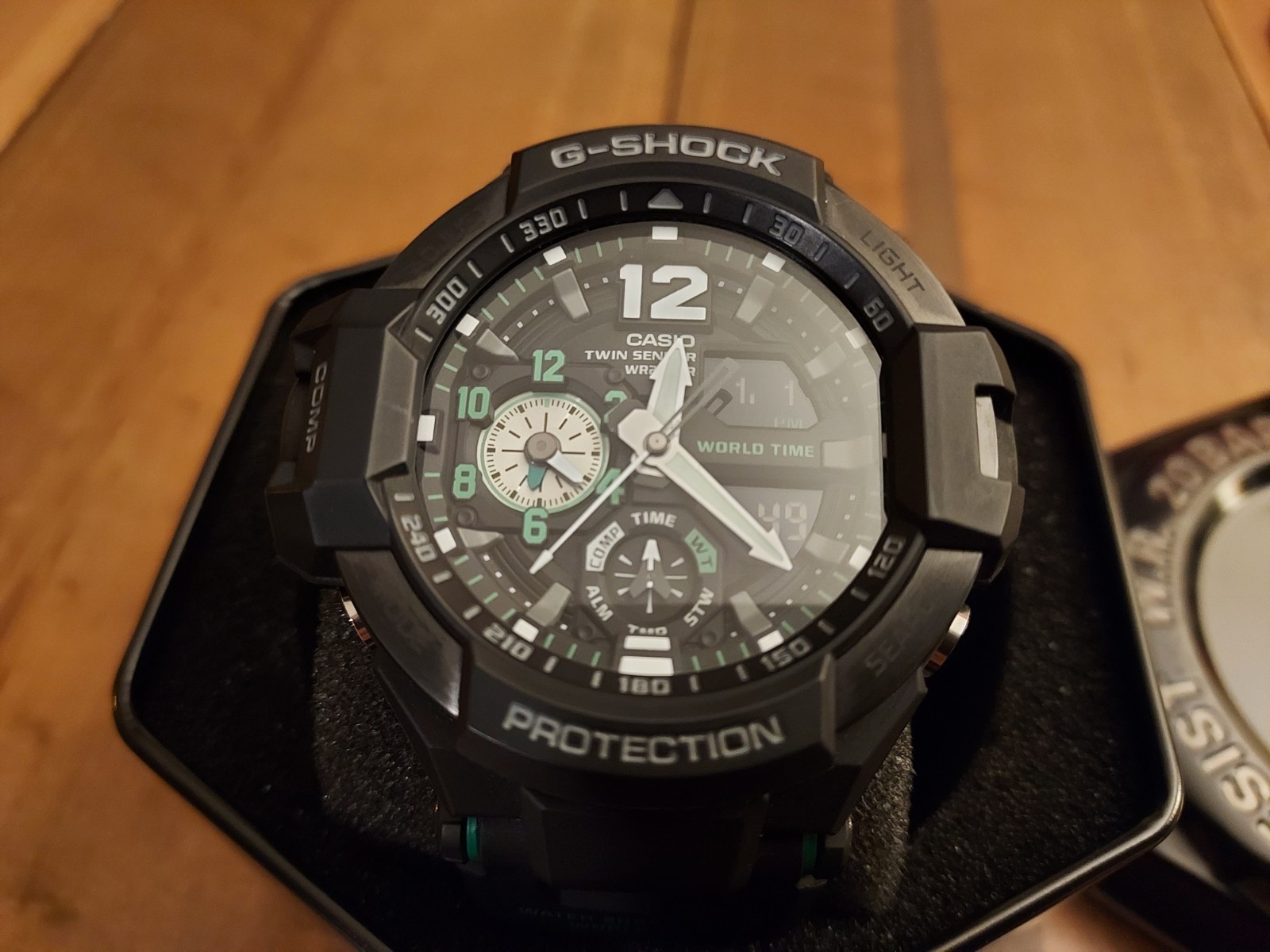 G-Shock GA-1100 Gravitymaster “Master of G” Men’s Watch, Black/Silver/Green- New