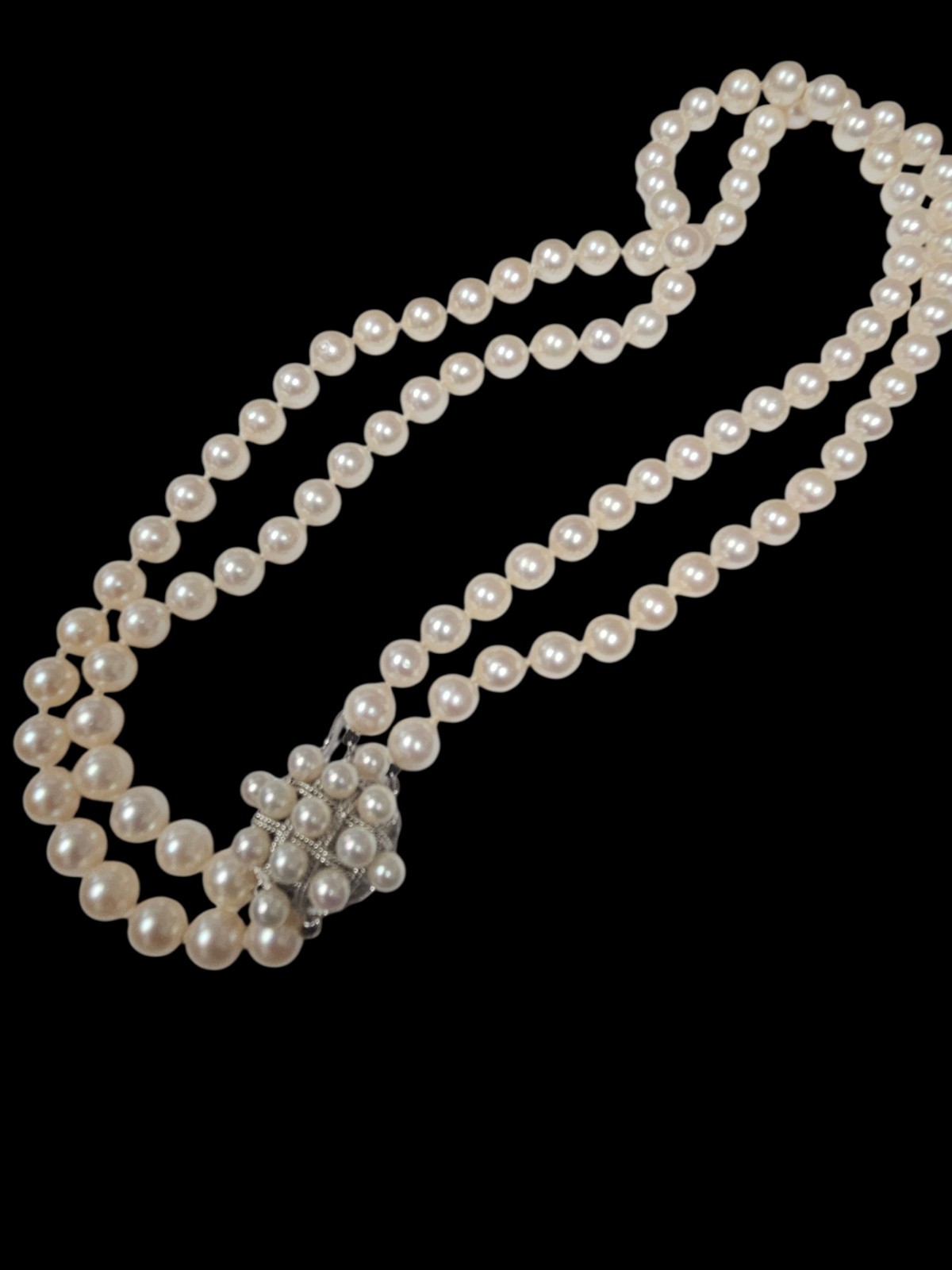 Vintage Convertible 2-in-1 Akoya Cultured Pearl Strand Necklace Choker or Opera
