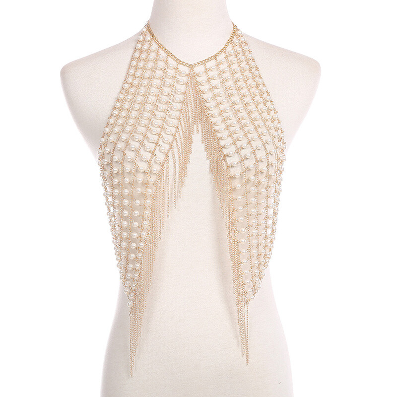 Sexy Women Sequins Harness Body Belly Waist Chain Necklace Bikini Beach Jewelry