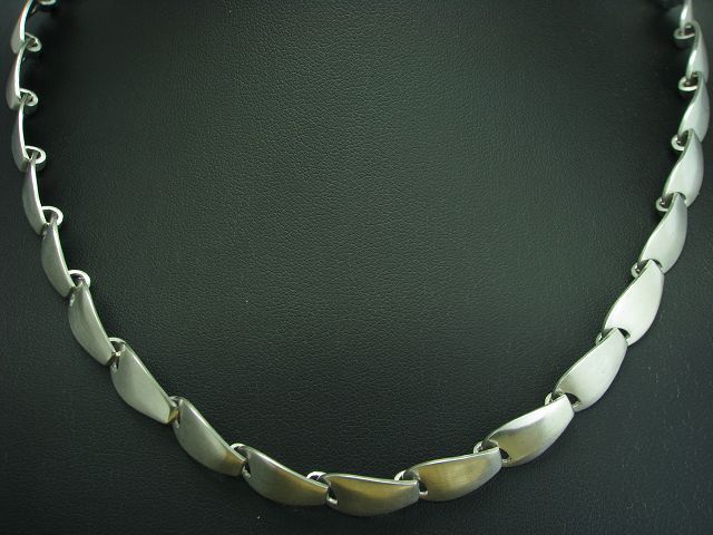 Matte Polished 925 Sterling Silver Necklace, 40.5cm, 32.7g