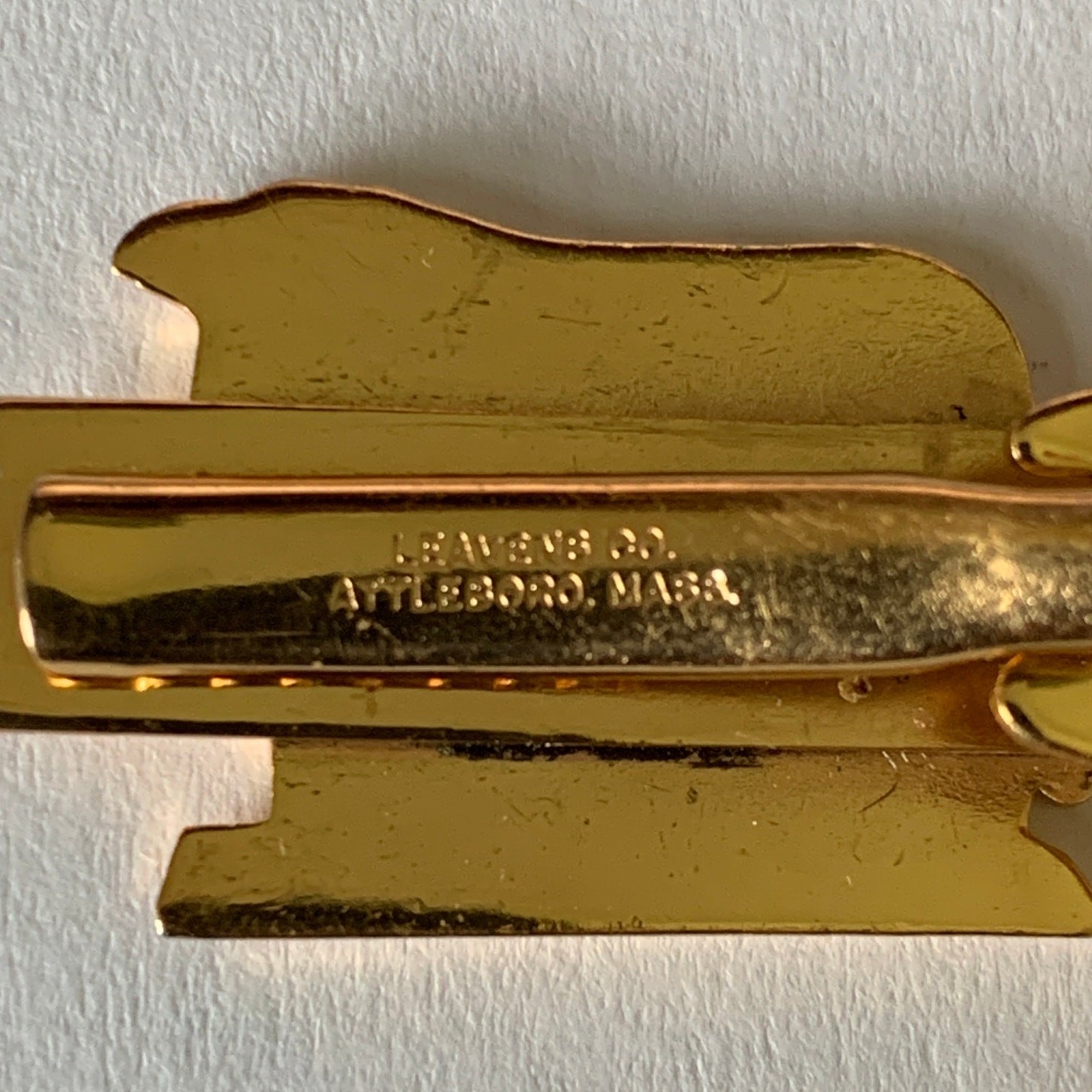 Vintage LEAVENS Hereford Bull Tie Clip Bar | Cloisonné Cow Clip
