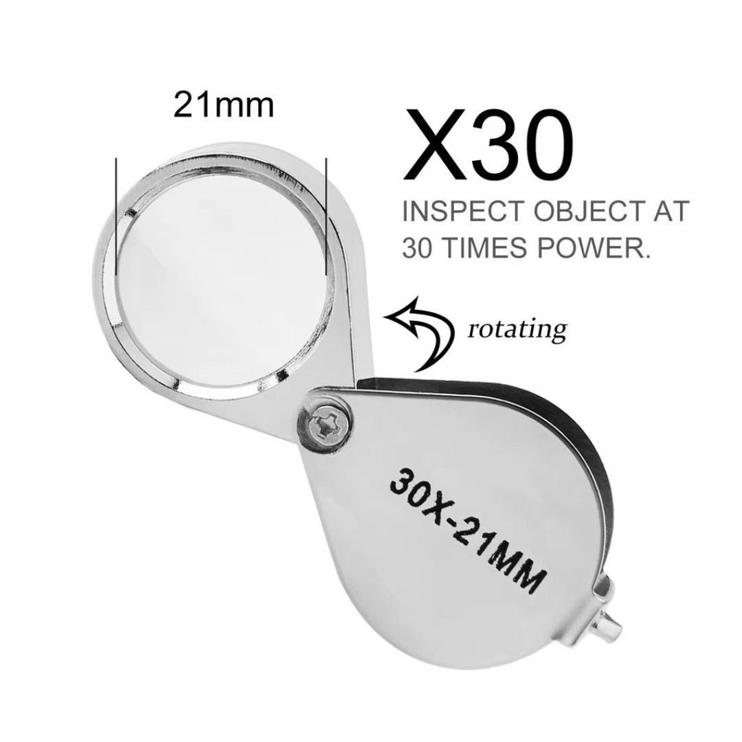 10-30X Jeweler’s Glass Magnifying Loupe-Eye Magnifier for Jewelry, Coin, Stamp