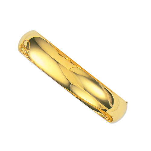 14k Yellow Gold 7″ Shiny Bangle Hinged Bracelet 8mm, 5/16 “, 9 grams