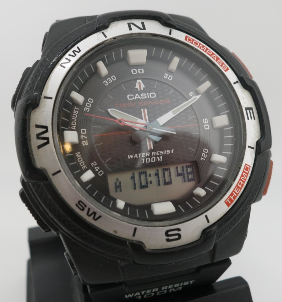 Casio Twin Sensor Ana/Digital Watch – SGW-500H /SGW500H-1B – New Batt + Band
