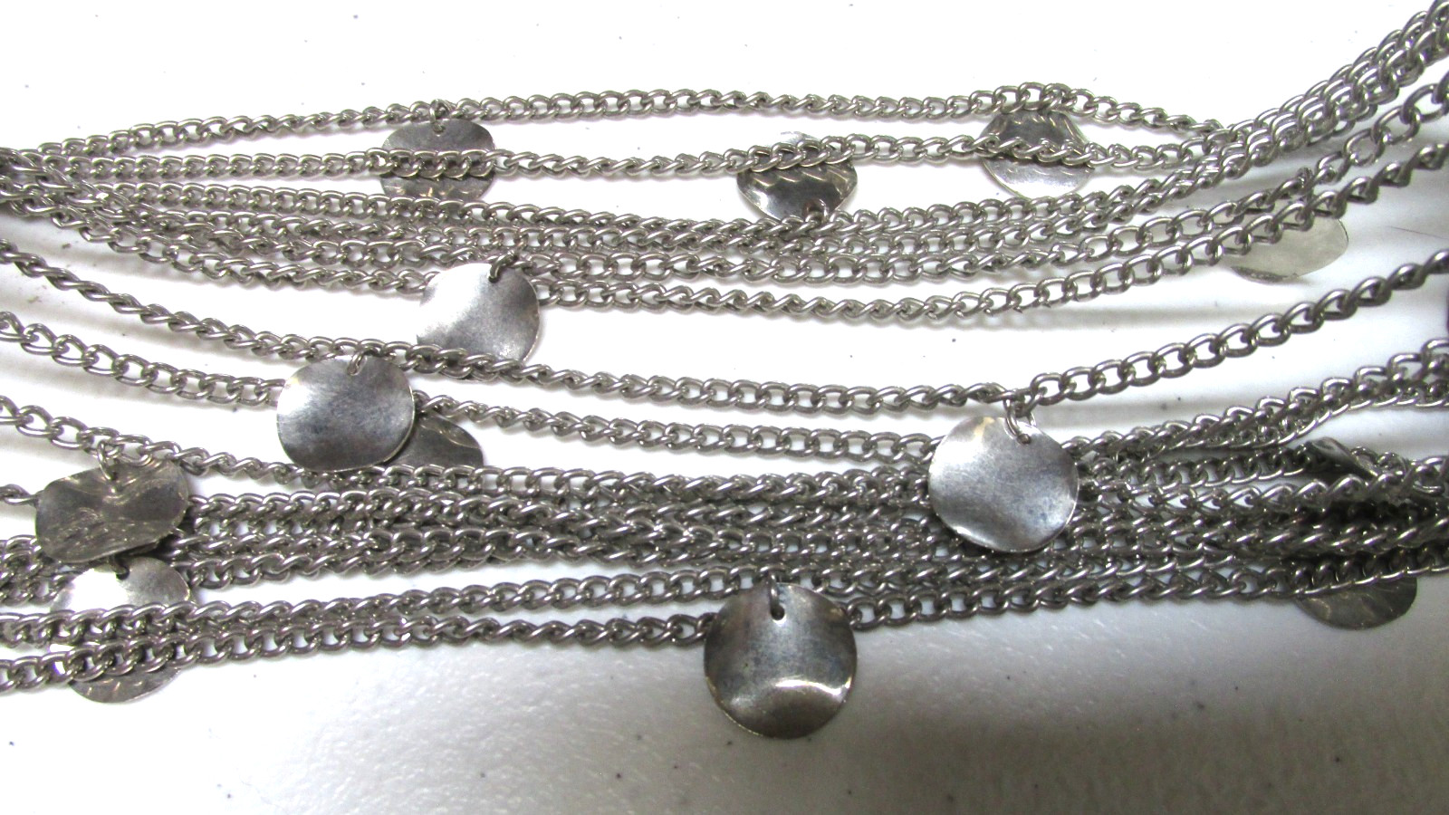 Vintage Belly Dance Metal Silver Tone Arm to Wrist Chain Attached Cuff Bracelets