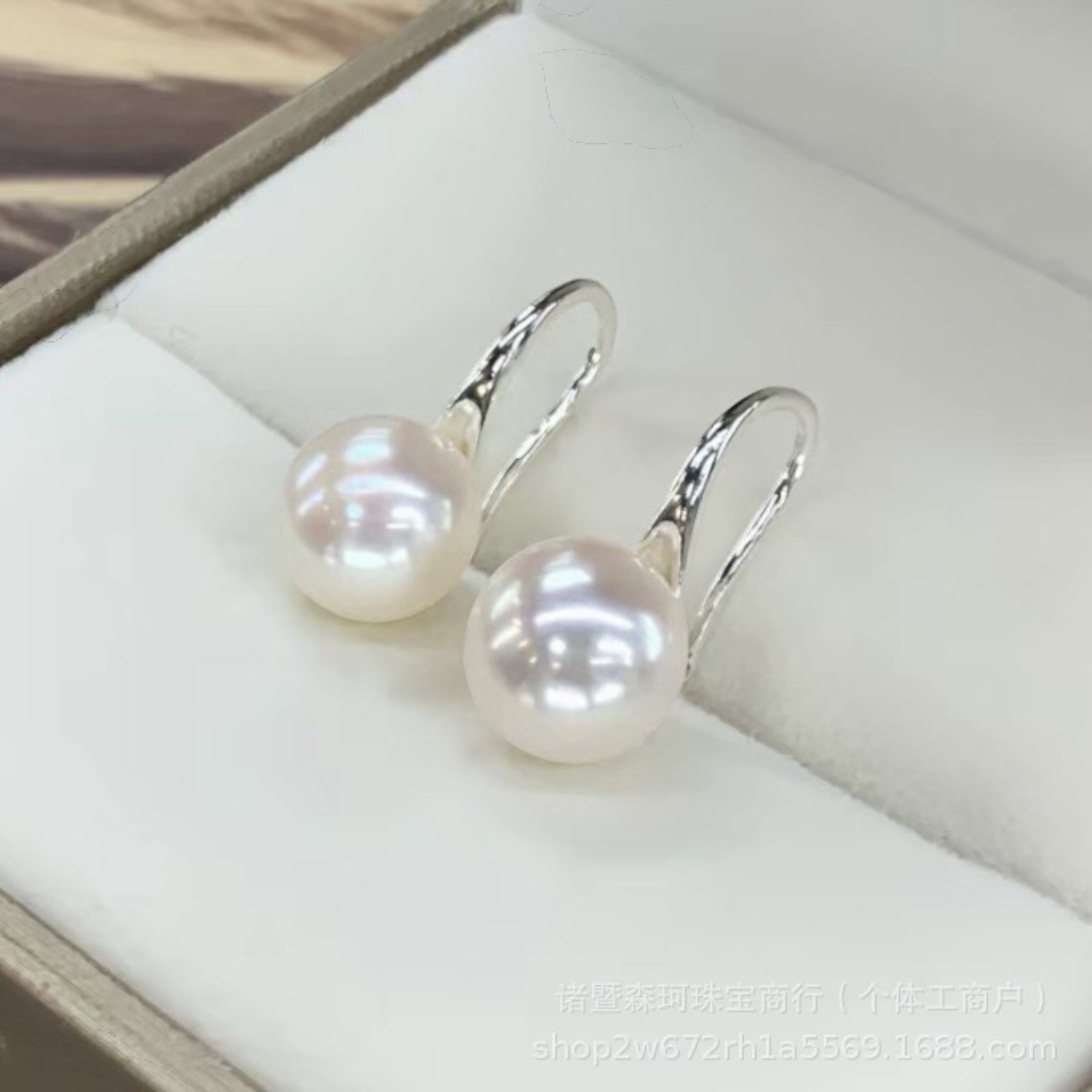 925 Silver Filled Drop Earring Women Jewelry White Pearl Party Earring A36