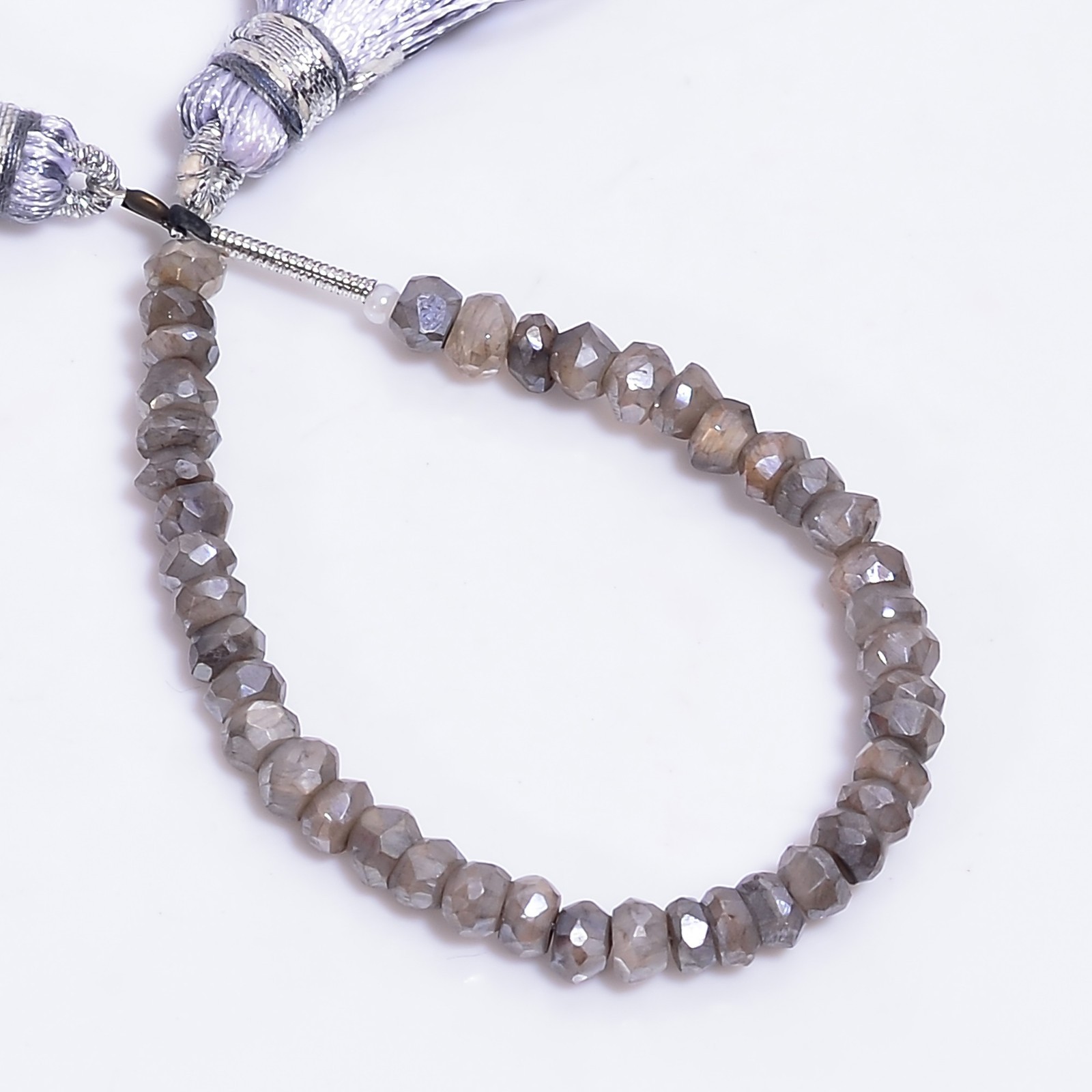 Coated Moonstone Gemstone Rondelle Shape Faceted Beads 4X4X3 mm Strand 4″ E-275