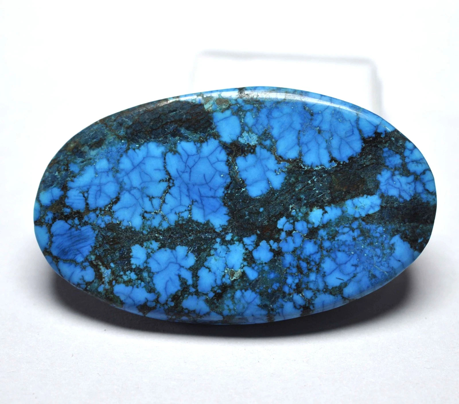 EGL Certified 97.15 Ct Natural Spiderweb Turquoise Blue Oval Cut Loose Gemstone