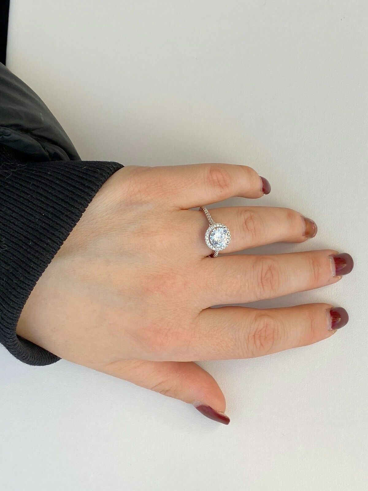 Solid Sterling Silver Icy Engagement Promise Ring 14k Yellow Rose Gold Plated CZ