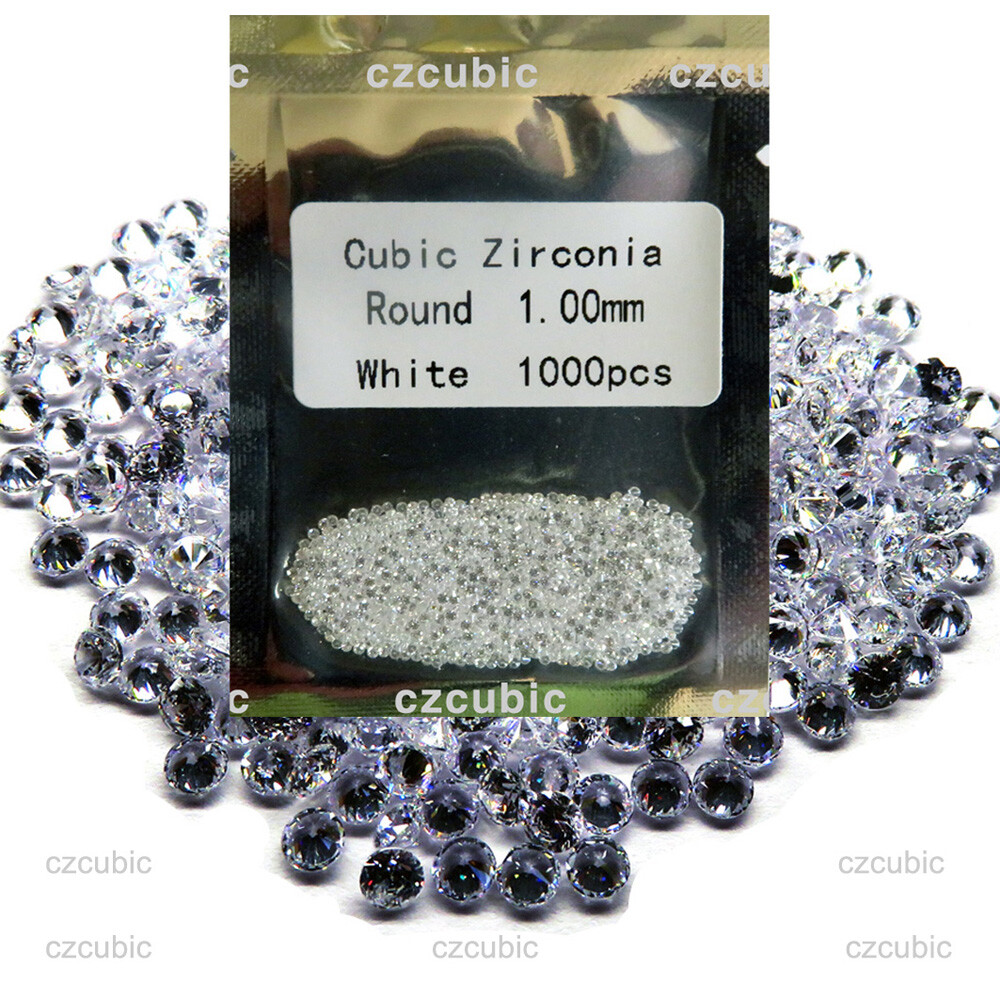 1000 PCS ROUND CUBIC ZIRCONIA/CZ STONES 5A QUALITY 0.70 – 3.00 MM SHIP IN US NO8