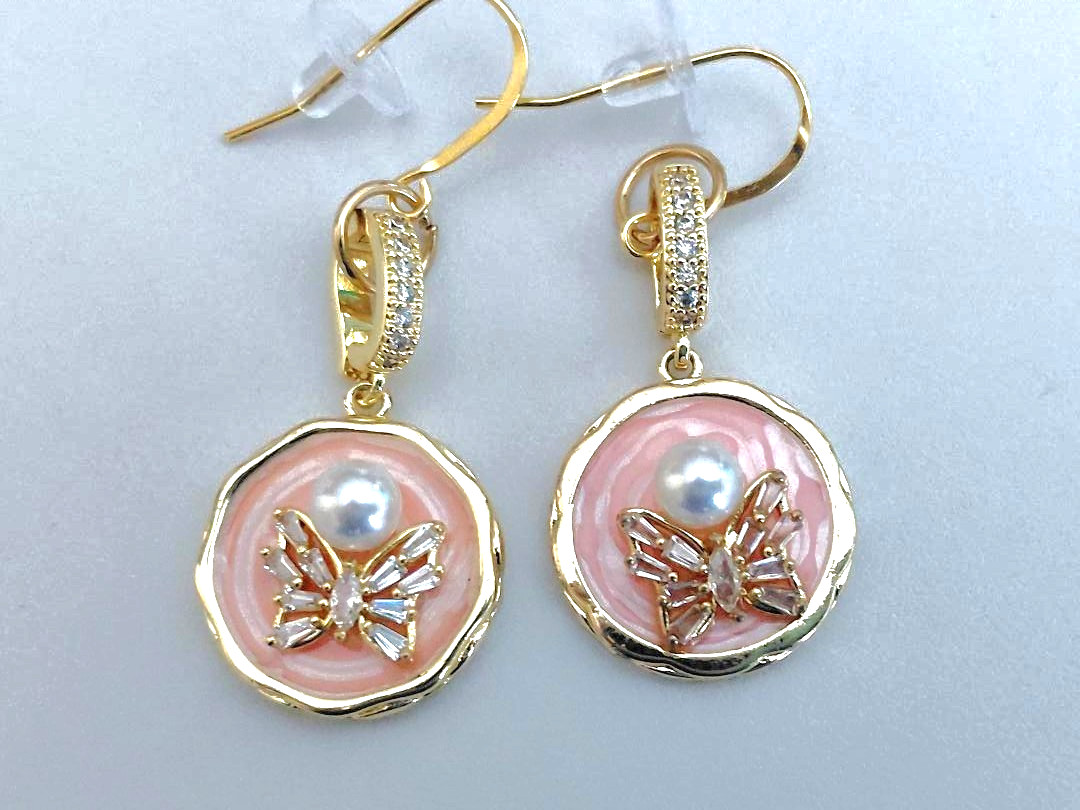 4-PC Freshwater Pearl & Rose Quartz set with 925 Sterling-Silver Earrings