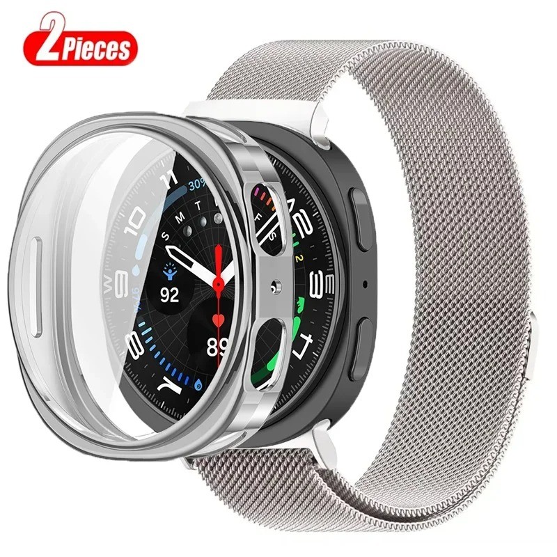 Metal Milanese Loop Band+TPU Case for Samsung Galaxy Watch 8 40/44mm & 8 Classic