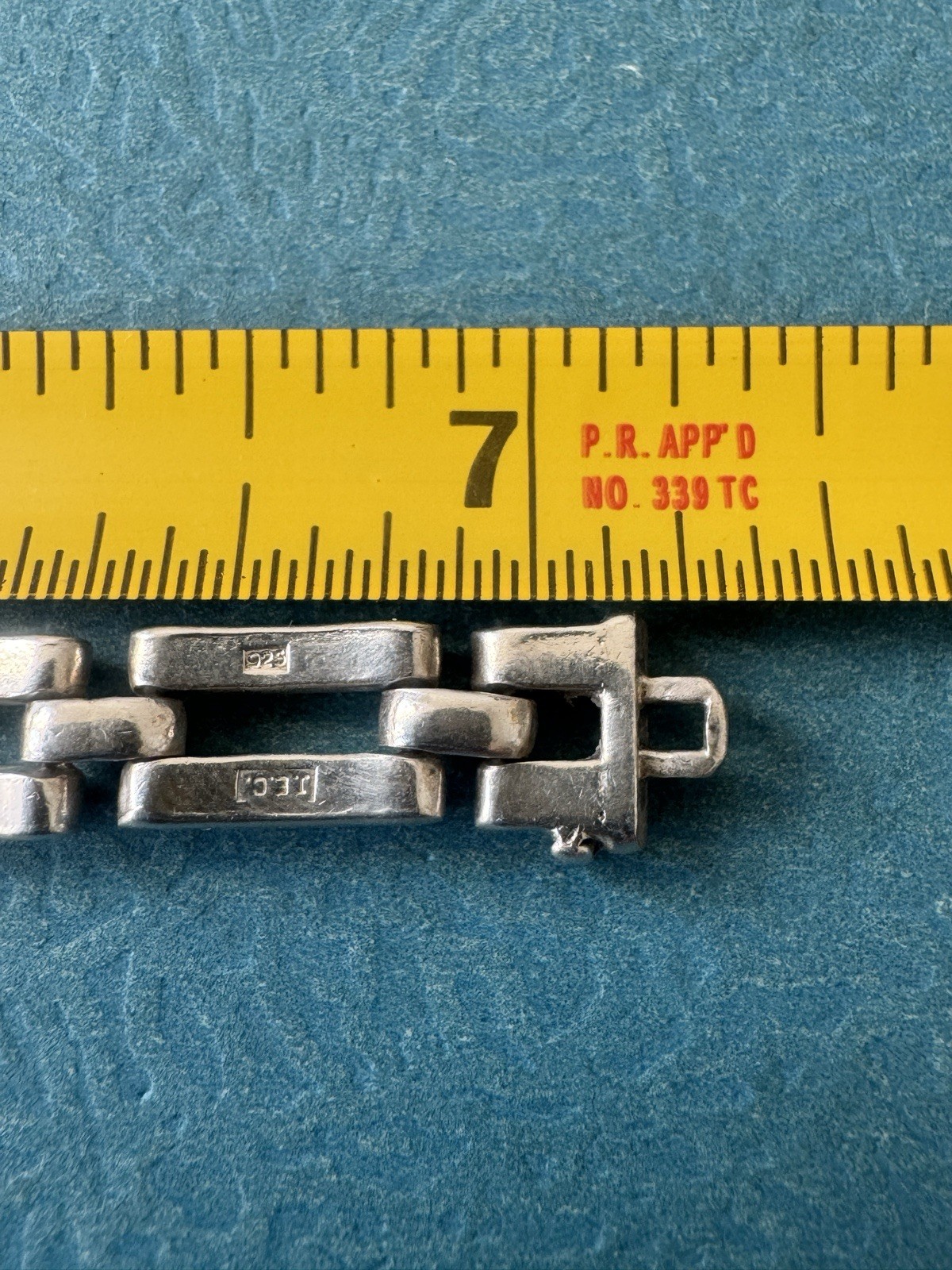 Vintage IEC Italy .925 Sterling Silver Heavy Link Bracelet Size 7.25” 35.4 gr.
