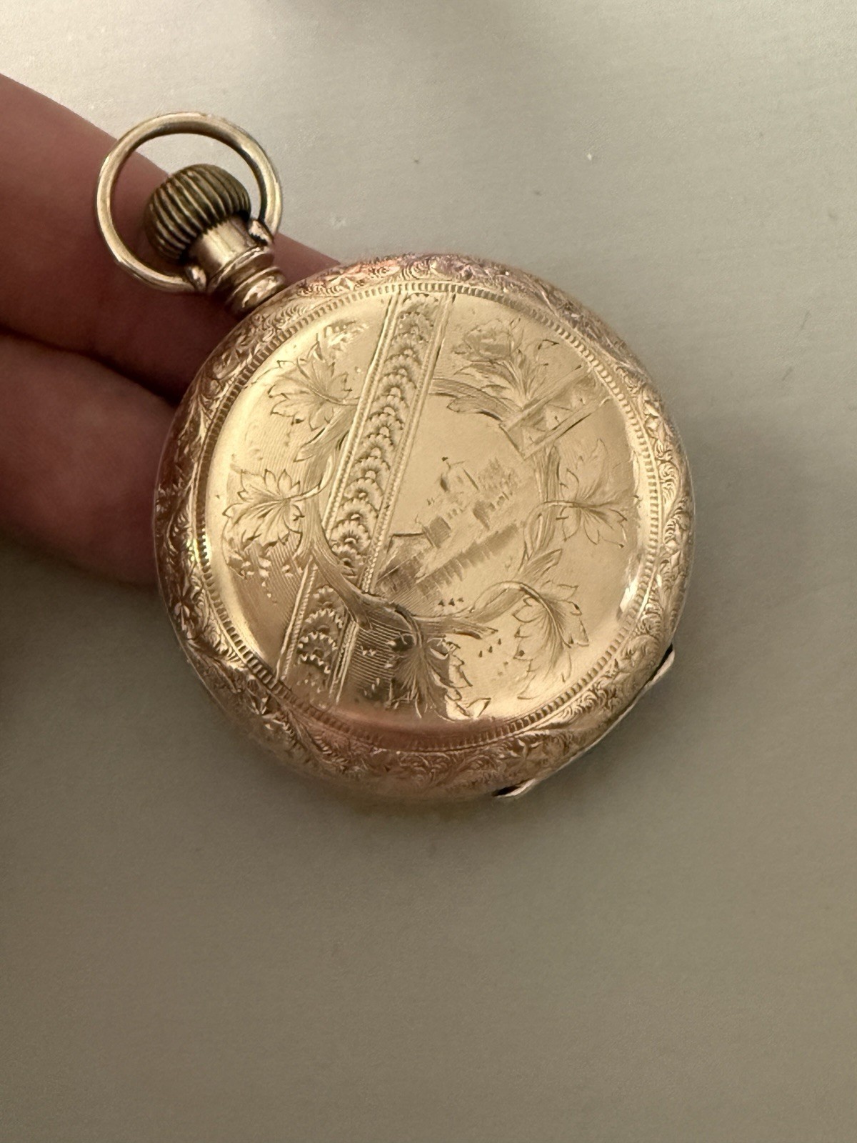 Elgin 6s Full Hunter Ladd Anchor Gold Filled Pocket Watch