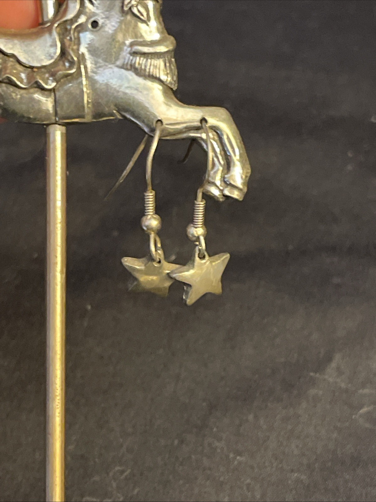 1990 Seagull Pewter Carousel Horse Earring Holder Stand – 2 Pairs of Earrings