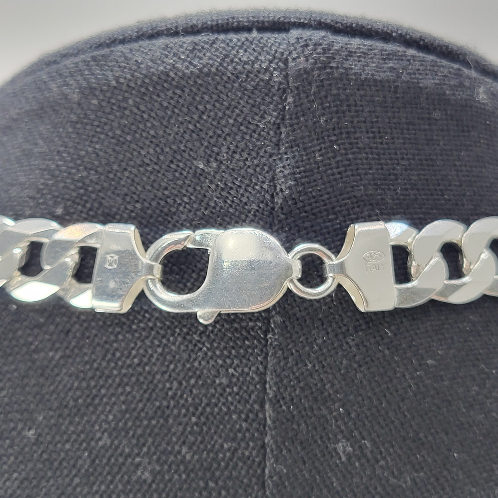 Vintage Italy Curb Link Chain Necklace GM SRA Approx 59 Grams Sterling 24″ 9mm