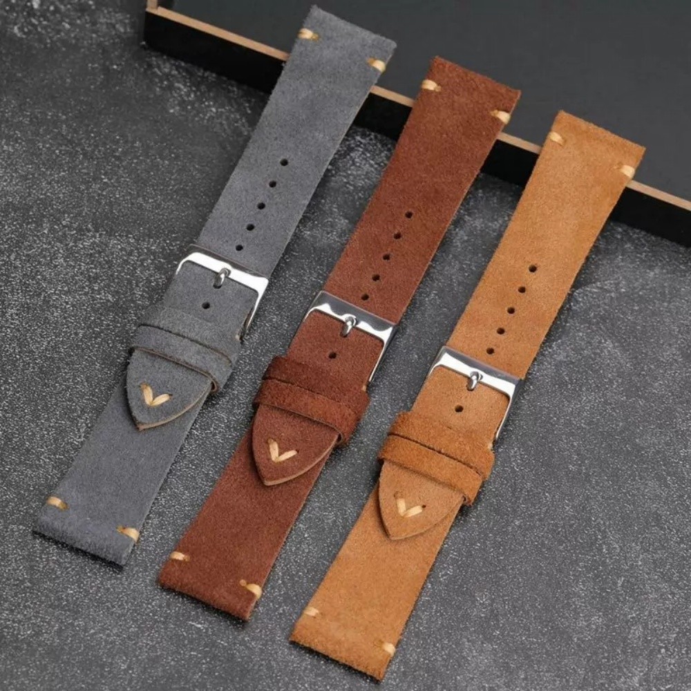 Genuine Cowhide Suede Leather Watch Band Strap 16mm-28mm Optional
