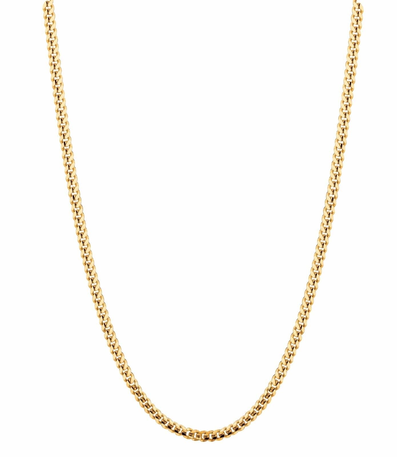 10k Solid Gold Gourmette Curb Box Link 24″ 1.5mm 3.3 gram pendant chain Necklace