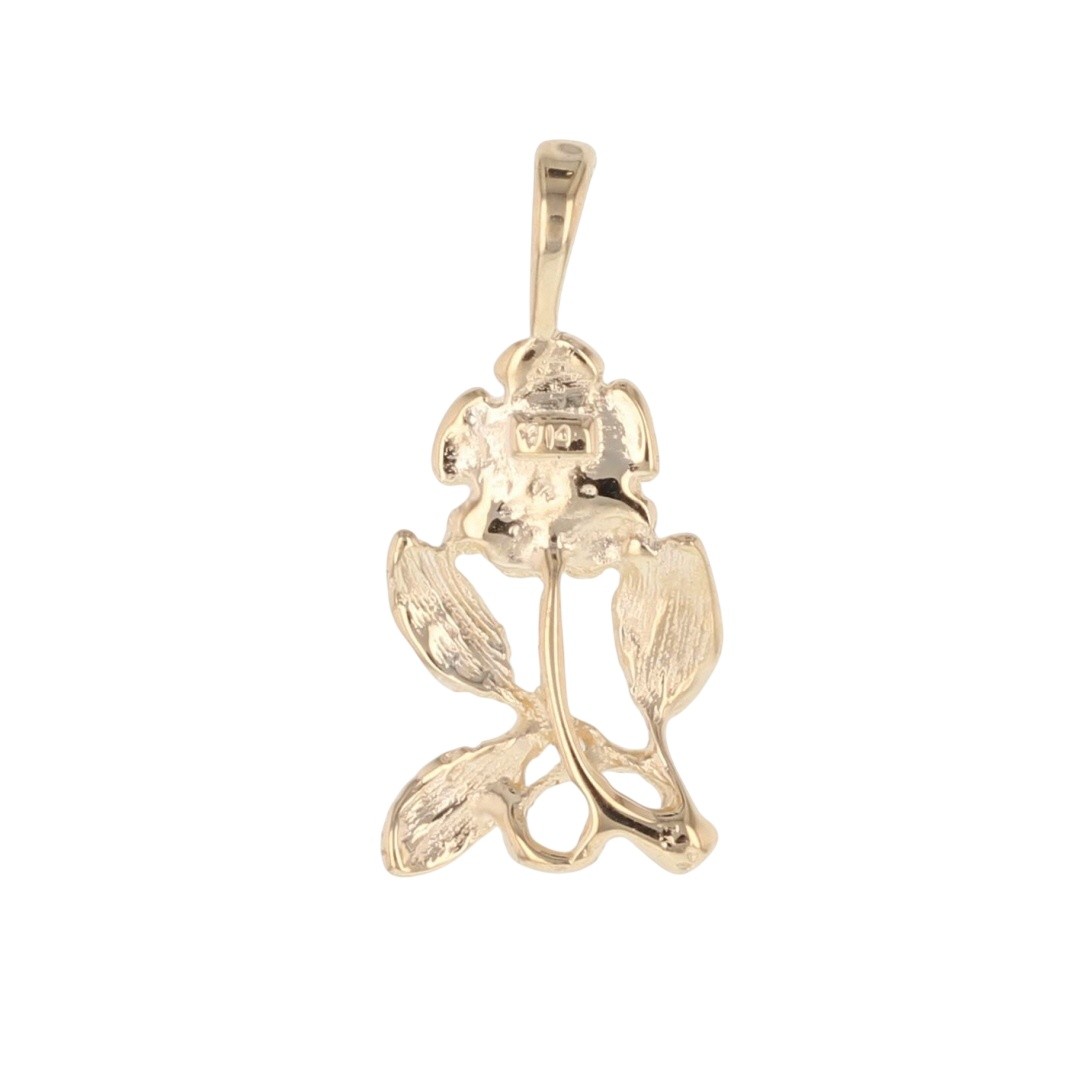 22.5mm Diamond-Cut Flower Shaped Pendant w/o Chain 14k Yellow Gold 1.42 Grams