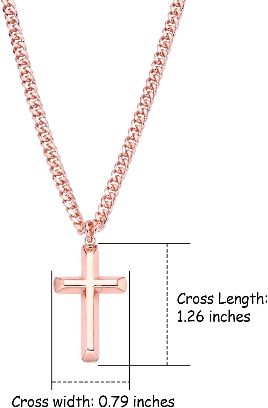 Heavenly Metals Copper Cross Necklace for Men & Boys – 99.9% Pure Copper 18 inc