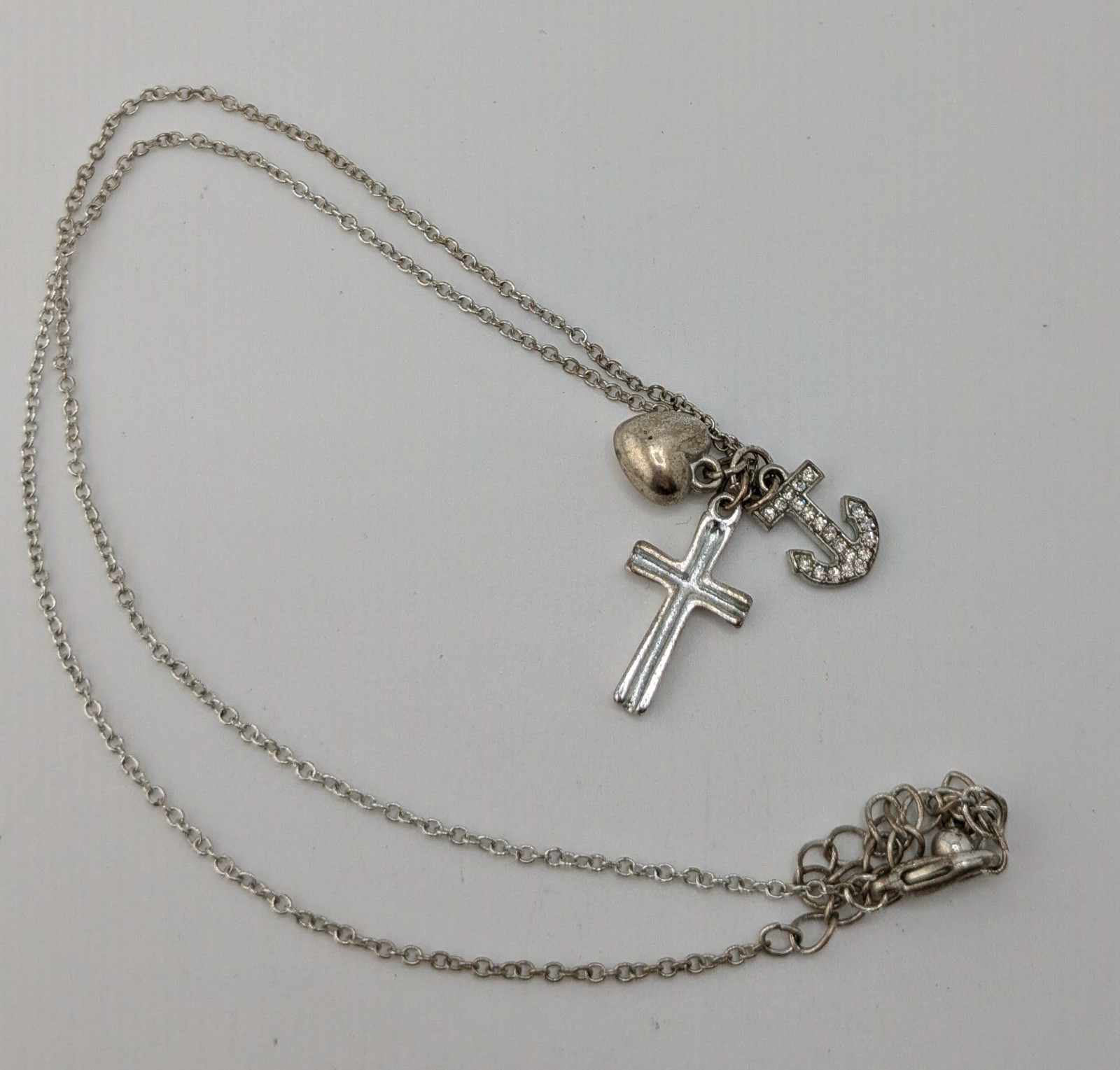 Religious Nautical Y2K Cluster Charm Pendant Necklace