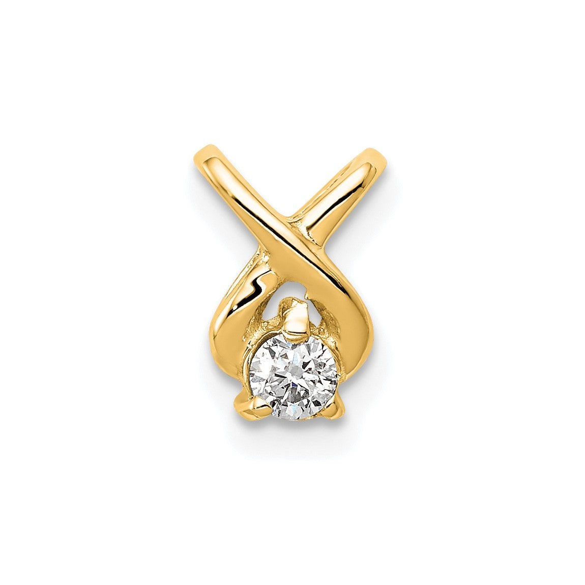 14k Yellow Gold 2.9mm VS Diamond Chain Slide Pendant