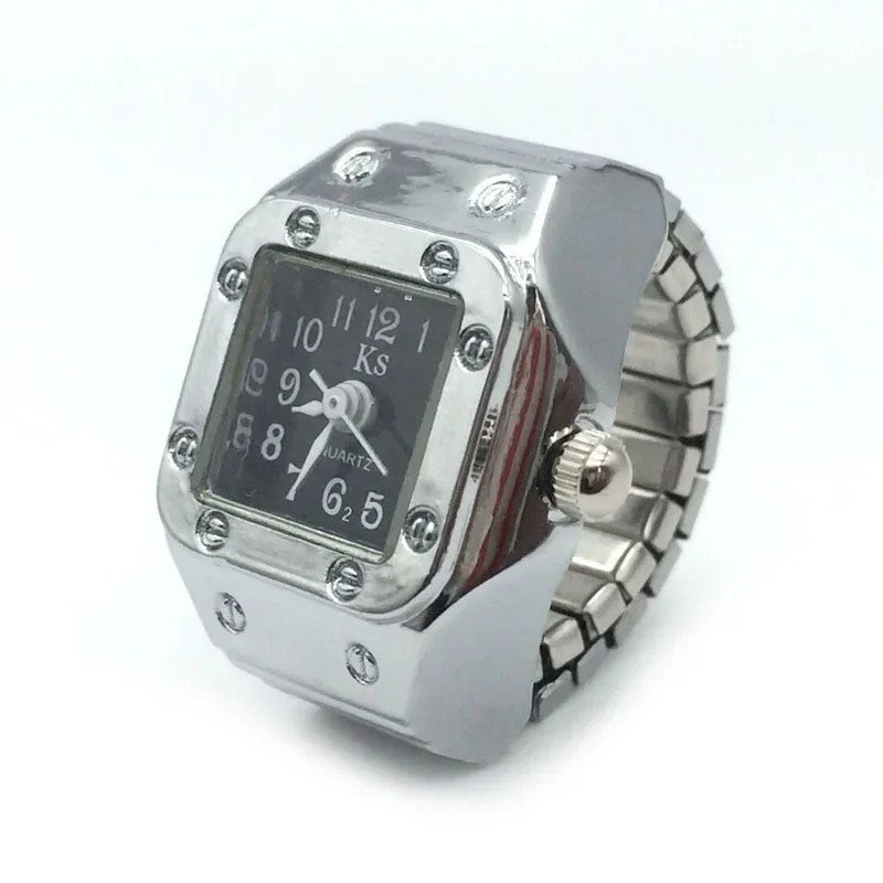 Finger Ring Watches Elastic Band Quartz Analog Watch Cute Gift For Men Women Kid