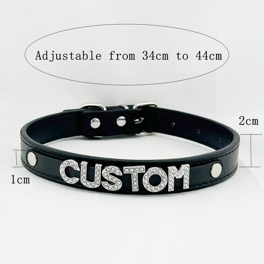 Customized Letters Daddy Slave Collar Rhinestone Bdsm Chocker Necklace Party V4