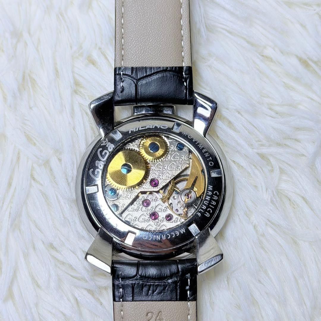 GaGa MILANO Manuale 48mm 5012.MOS.01S Manual Black Multi-Color Dial Leather