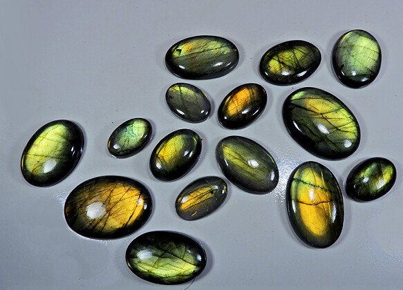 NATURAL GOLDEN LABRADORITE OVAL SHAPE CABOCHON LOOSE GEMSTONE WHOLESALE LOT RL9