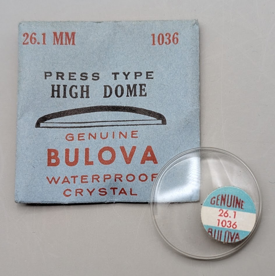 Genuine Bulova Accutron #1036 Press Type High Dome Watch Crystal 26.1mm