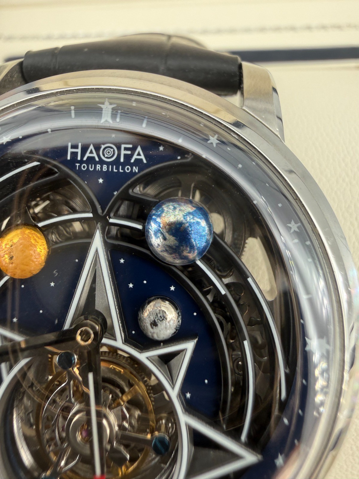 HAOFA Tourbillon 3D Galaxy Double Barrel Crystal Bezel Automatic Tou Ref. 2268