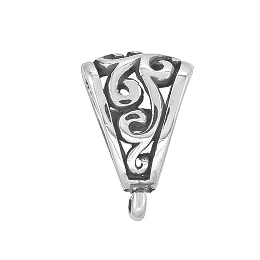 1PC Vintage Sterling Silver Slider Pendant Clasp Bail Connector #51808