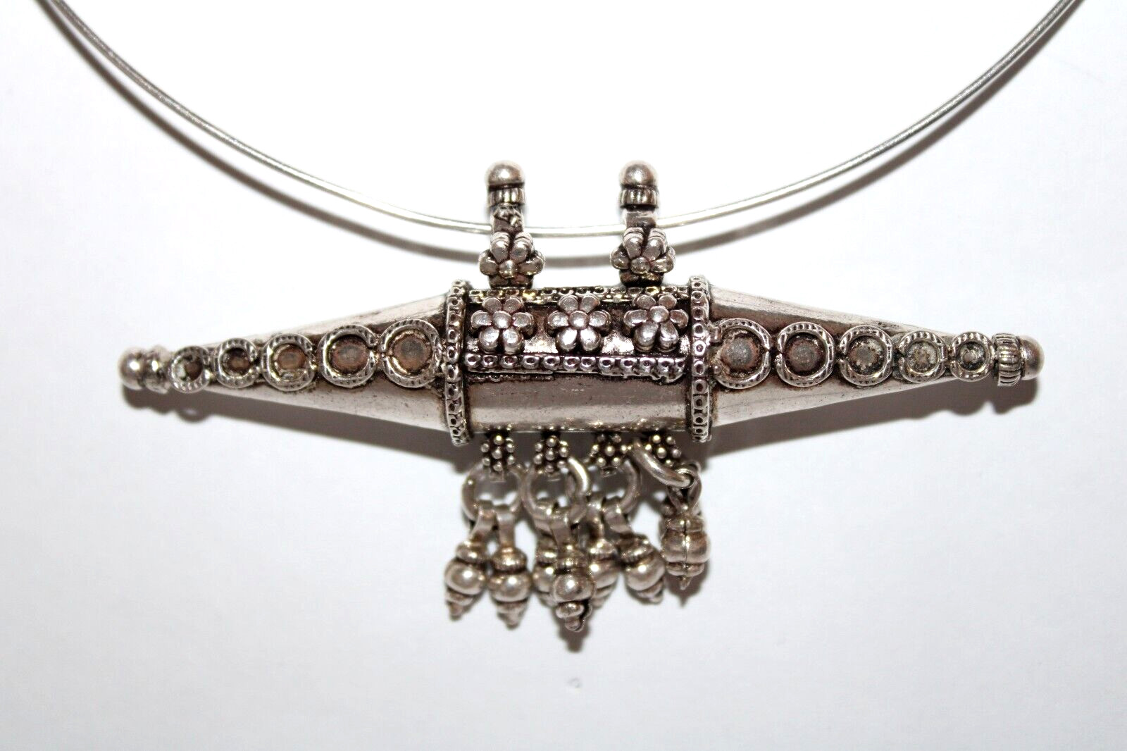 Antique Vintage Silver Tabiz Amulet Pendant 22.4g Tribal India Taweez Talisman