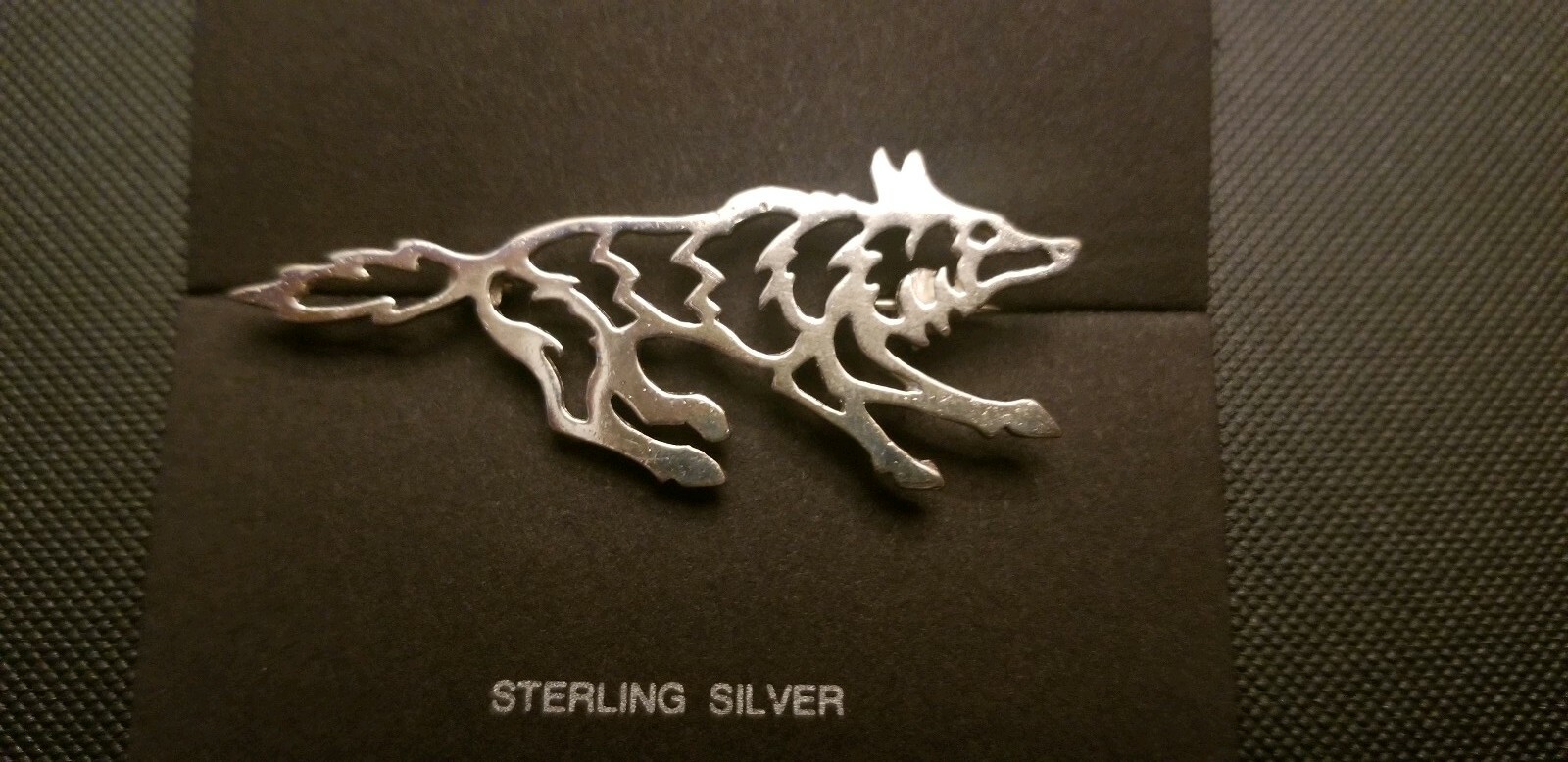 Sterling Silver Coyote Silhouette Pin