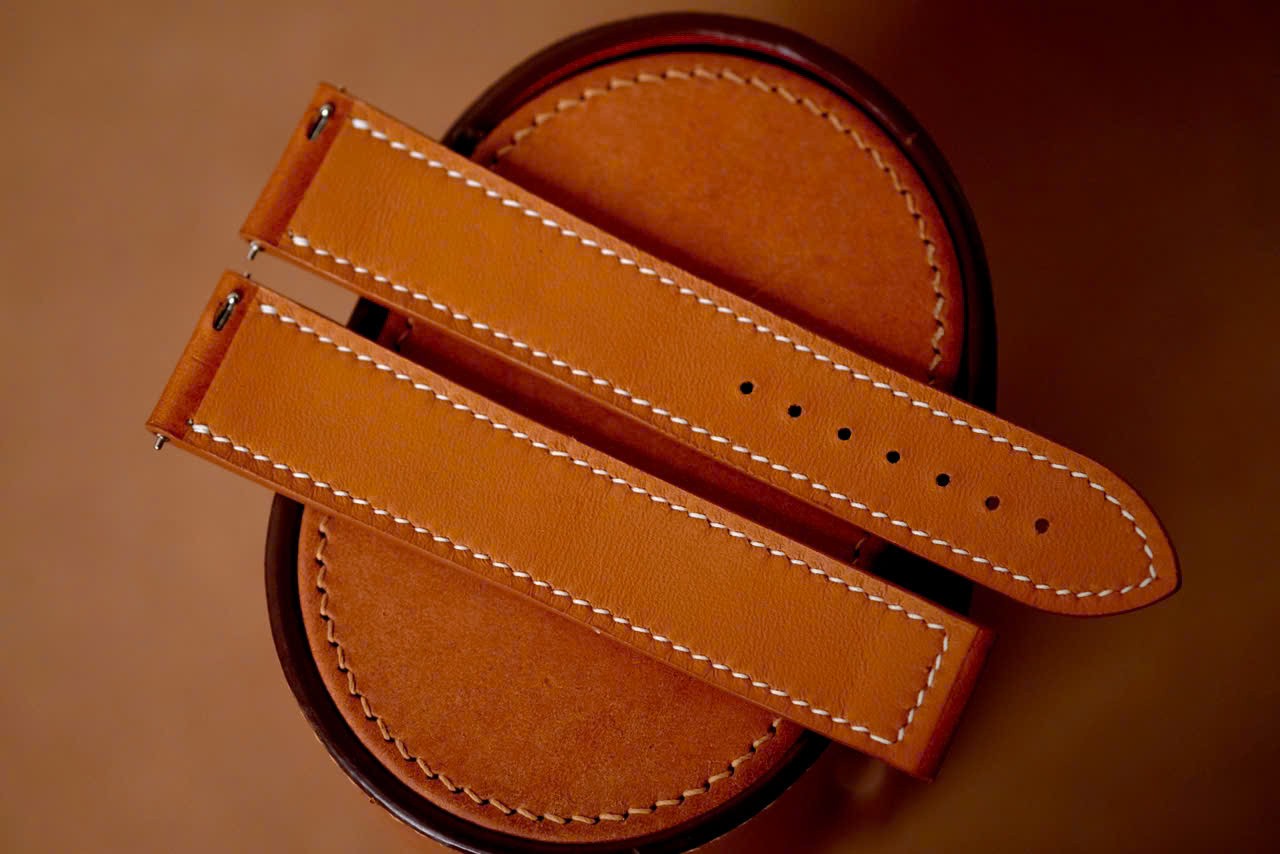 Handmade TAN leather watch strap watch band size 20/18 (or any size)