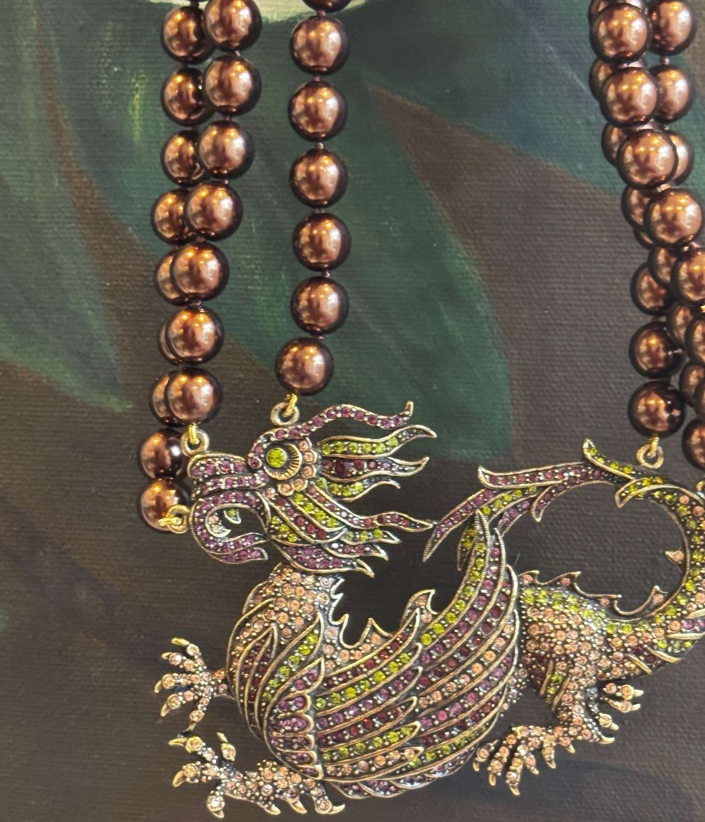 HEIDI DAUS SWAROVSKI CRYSTAL MYSTICAL MADNESS DRAGON BEAD NECKLACE