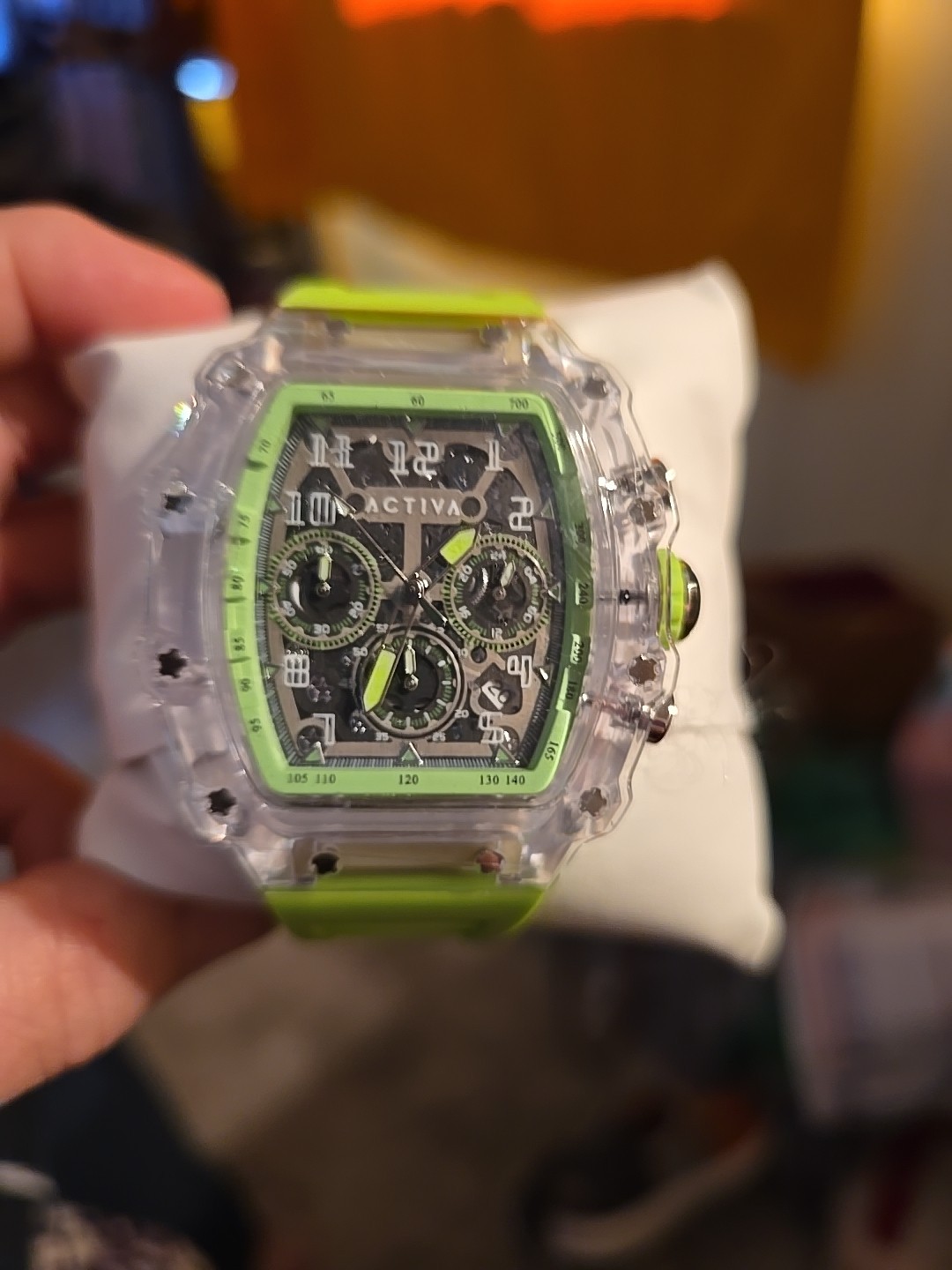 Activa X Invicta Mens Watch W/Skeleton Dial 44.3mm Green ACW2305-014