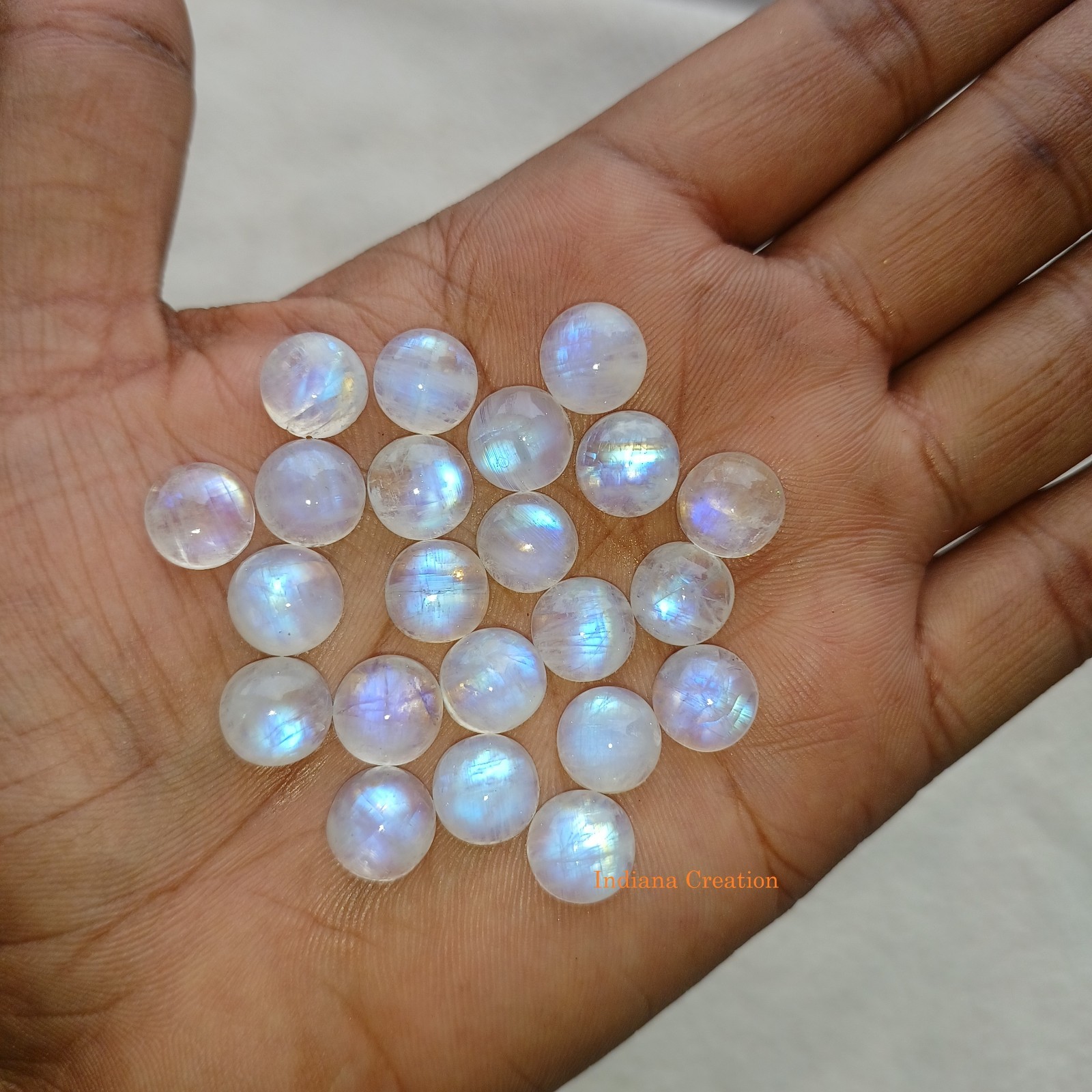Natural Rainbow Moonstone Round Cabochon 3mm To 15mm Loose Gemstone