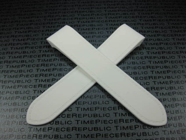 New 20mm PU Rubber Strap CARTIER SANTOS 100 Medium Diver Watch Band White x1