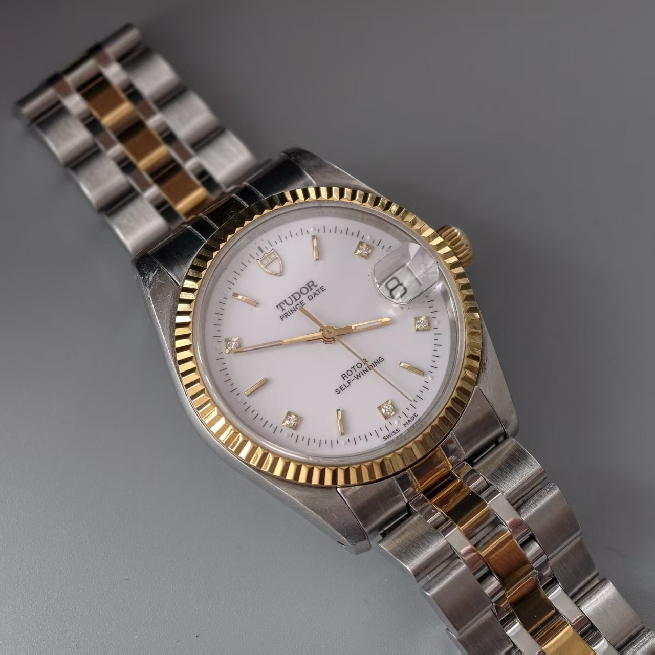 Tudor Prince Date White 5- Dia Dial 74033 Men’s Watch Automatic 34mm