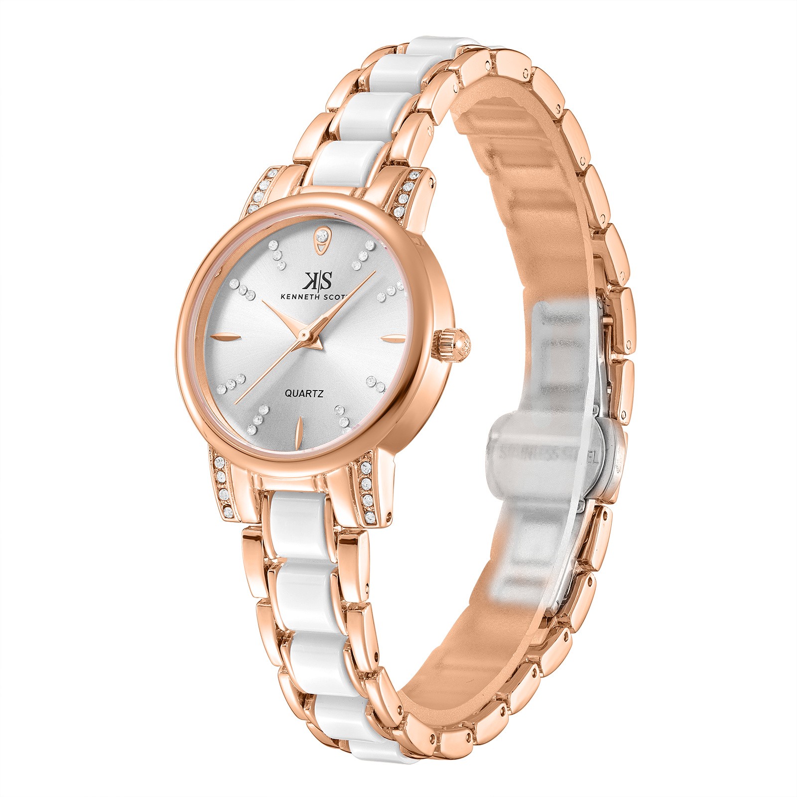 Kenneth Scott Women’s Analog Watch | White Dial, 30mm, 30 m (3 ATM)