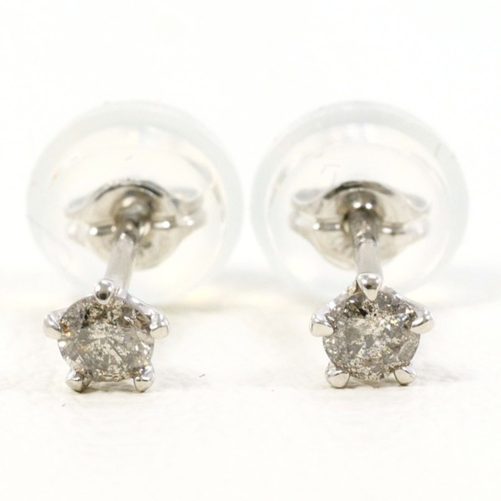 PT900 Platinum Earrings with 0.05g Diamonds x 2, Total Weight Appr… GZl1i6bk